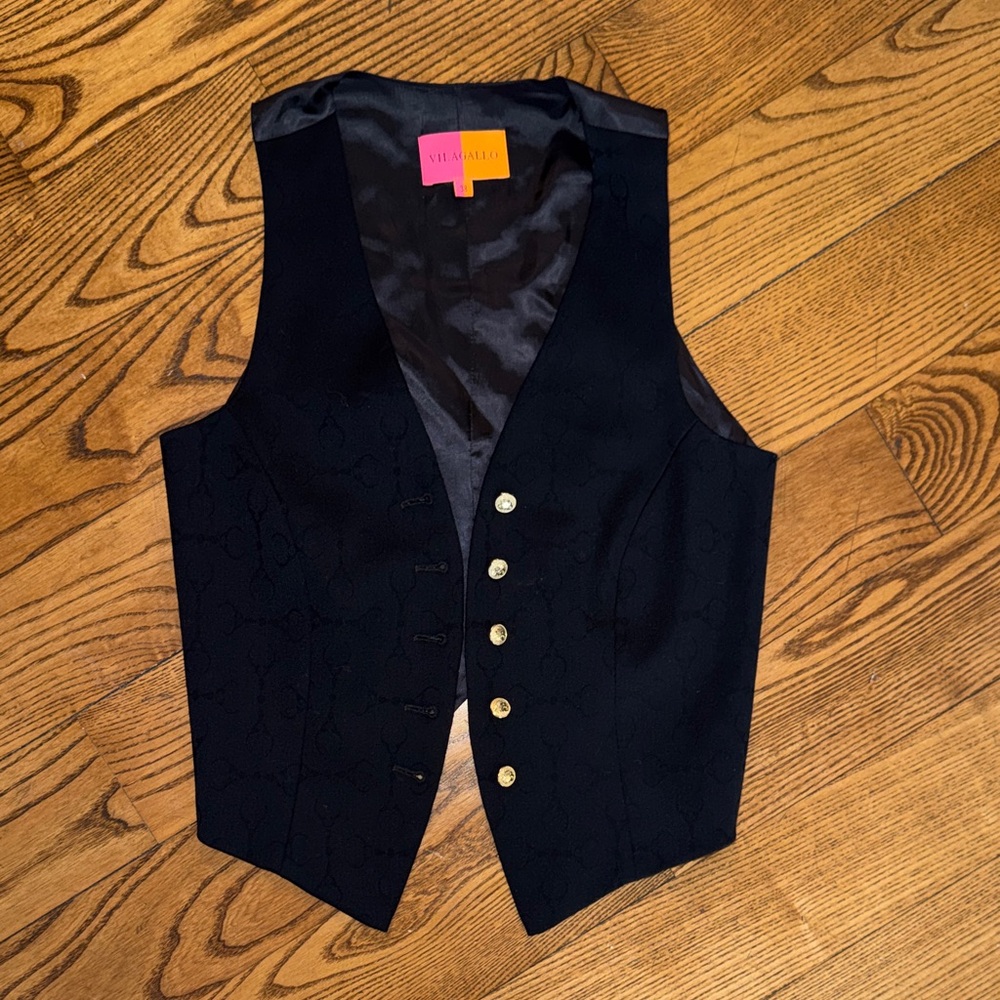 Vilagallo Black Vest with Gold Buttons